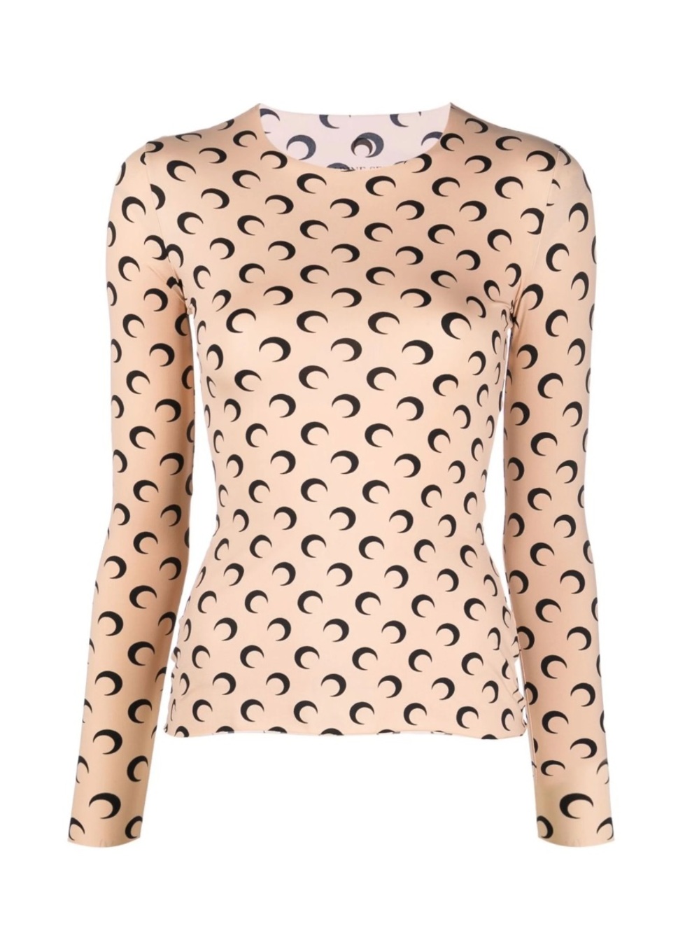 Marine Serre Nude Crescent-Print Long Sleeve Tee